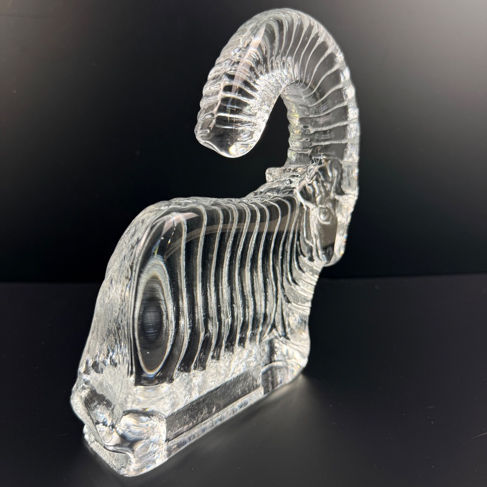 Erik Hoglund Boda Sweden Glass Ram Sculpture Julbock Yule Goat Figurine 6.5" - Picture 4 of 9